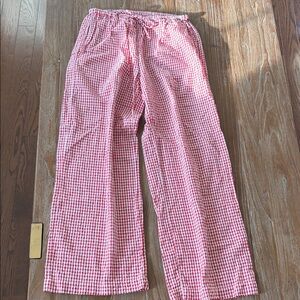 Red Gingham Pants - Comfort Drawstring Waist size 6 US